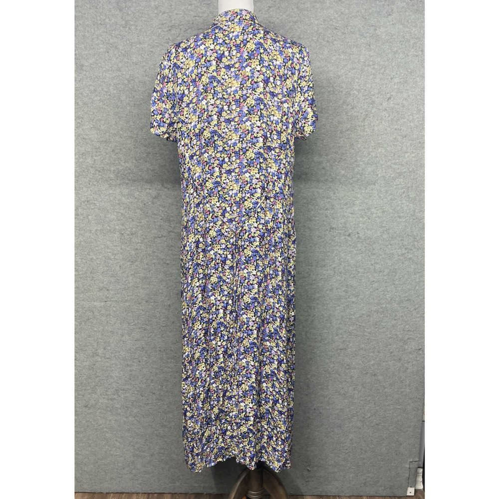 VTG CDC Karen Desiree Floral Maxi Shirt Dress Womens 16 Button Front Cottagecore - Picture 6 of 9